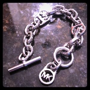 Michael Kors heritage silver chain link bracelet.